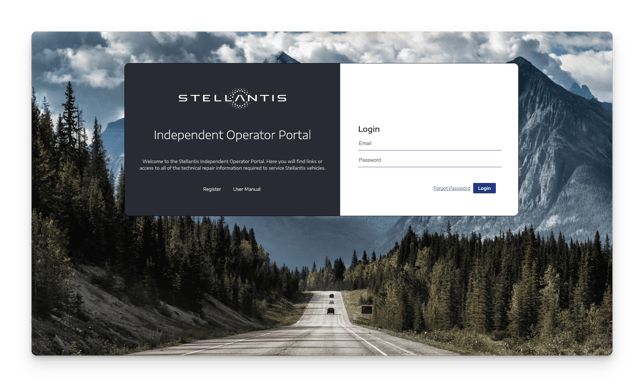 Stellantis Independent Operator Portal Page